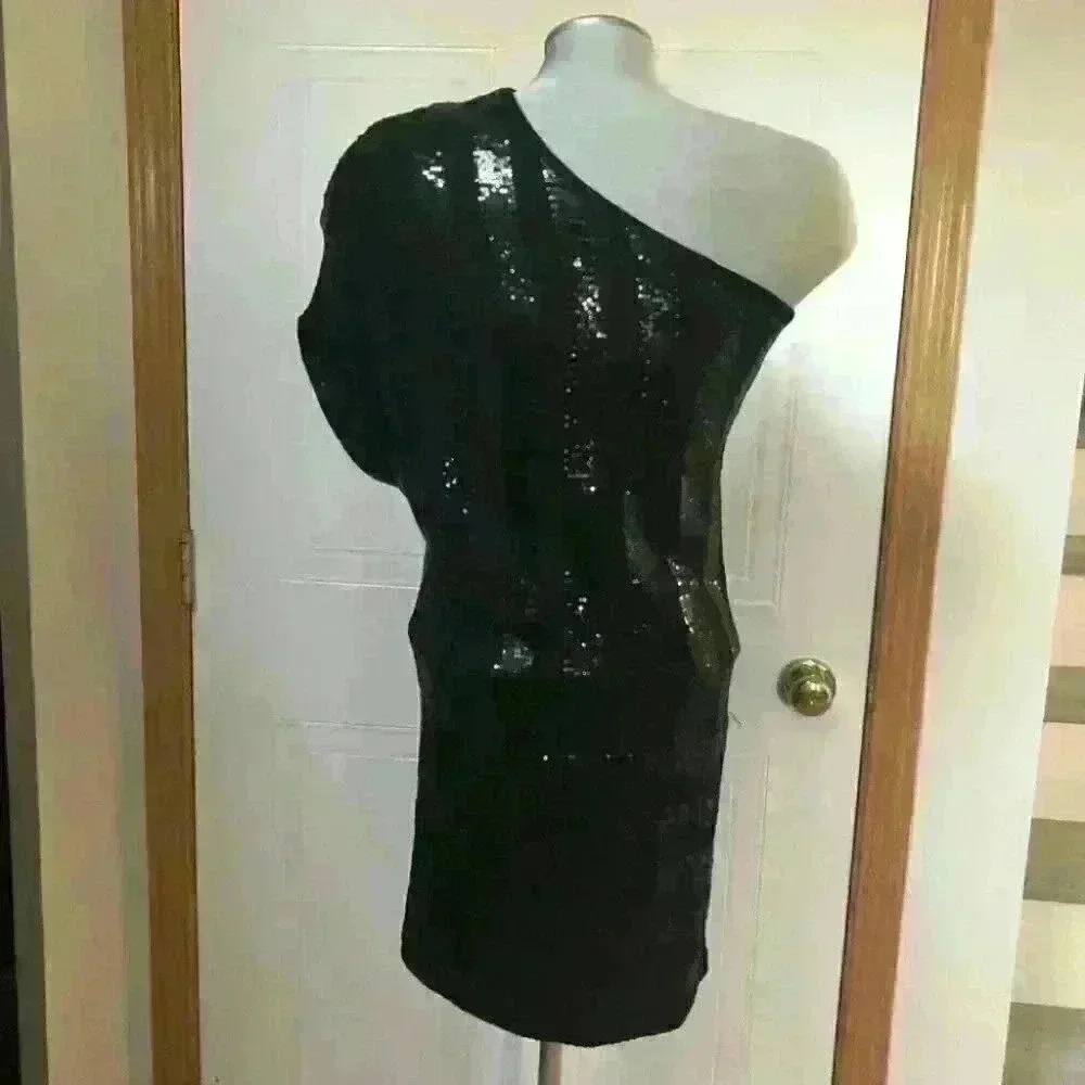 BEDO Dress One Shoulder Sequin Mini Cocktail - Picture 10 of 10